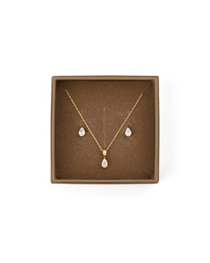 Mockberg Belle Gold Combo Sett / Øreringer + kjede
