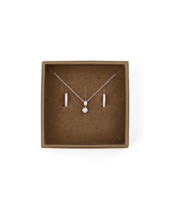 Mockberg Shiny Jolie Silver Combo Sett / Øreringer + kjede