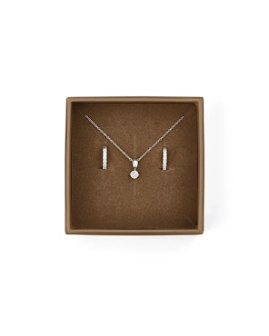 Mockberg Shiny Jolie Silver Combo Sett / Øreringer + kjede