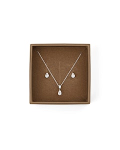 Mockberg Belle Silver Combo Sett / Ørepynt + kjede