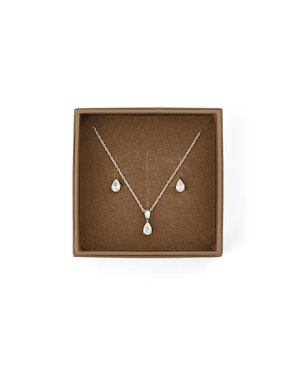 Mockberg Belle Silver Combo Sett / Ørepynt + kjede