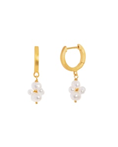 By Biehl Pearl Cluster Hoop Gold