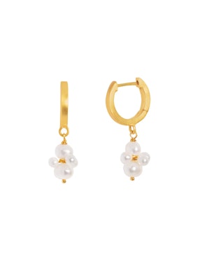 By Biehl Pearl Cluster Hoop Gold
