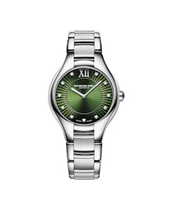 Raymond Weil Noemia Ladies Diamond Stål / Grønn 32mm SKU   |   5132-ST-52181