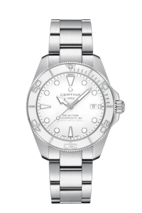 Certina DS Action Diver 40.5mm Powermatic 80 Men watch ∙ Automatic ∙ White ∙ 316L stainless steel Reference: C048.407.11.011.00