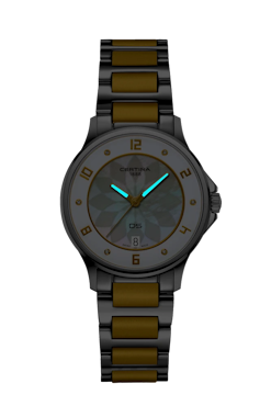 Certina DS-6 Lady Women watch ∙ Quartz ∙ Mother of pearl ∙ PVD coating ∙ 316L stainless steel ∙ Diamond(s) Reference: C039.251.12.116.00
