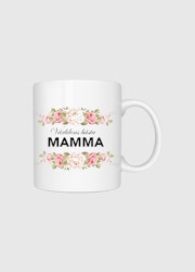Keramikmugg, världens bästa mamma, blommig
