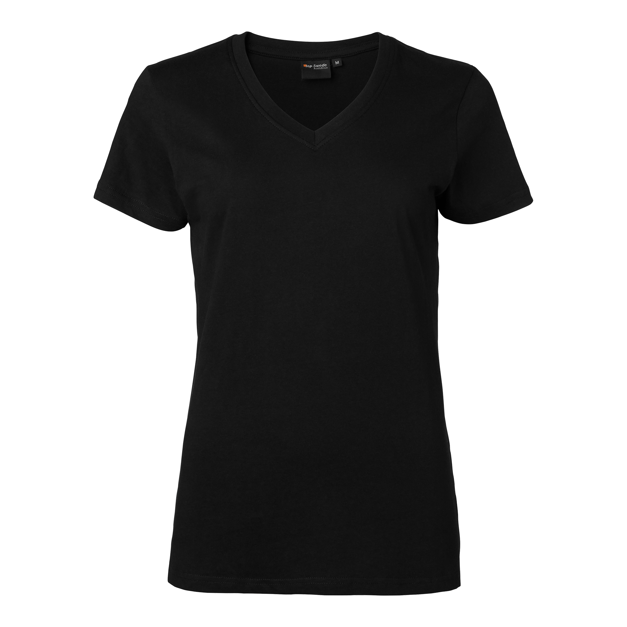 TOPSWEDE 202 V-ringad T-shirt DAM Svart