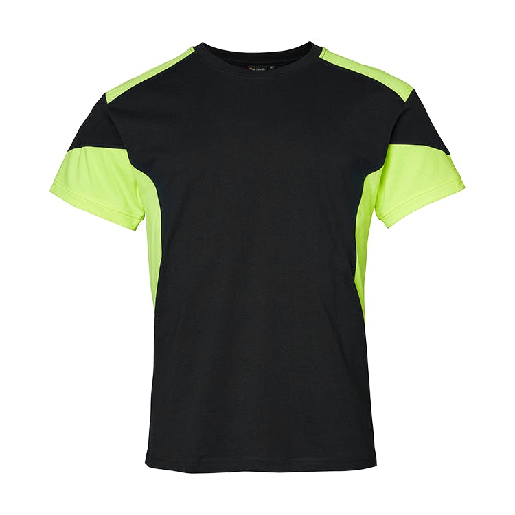 TOPSWEDE 210 T-shirt Svart / Fluorescerande Gul