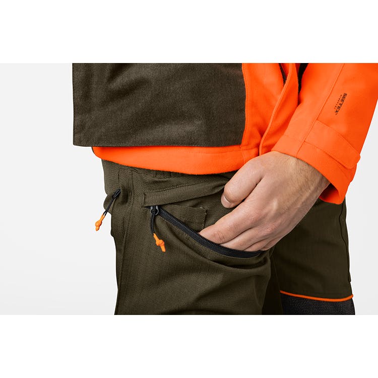 SEELAND Venture Trousers Pine green/Hi-Vis orange