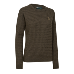 DEERHUNTER Lady Harrington Cable Knit - Brown Melange