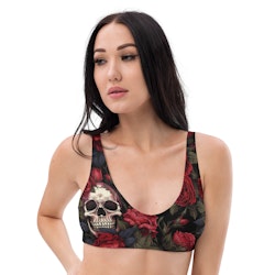 Bikini Top - Roses & Skulls