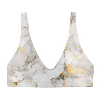 Bikini Top - Marmor - Vit/Guld