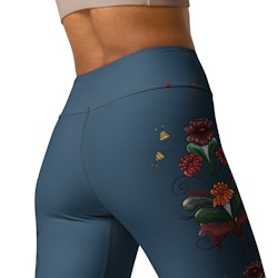 Yoga Leggings - Dalahäst och kurbits - Marinblå