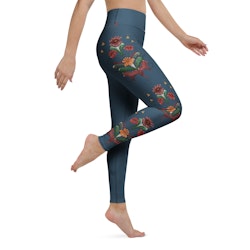Yoga Leggings - Dalahäst och kurbits - Marinblå