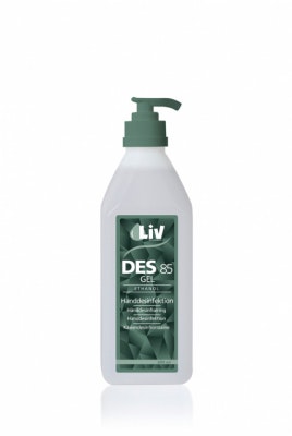LIV DES Hand sanitizer, Handdesinfektion, Gel 85%, 600 ml