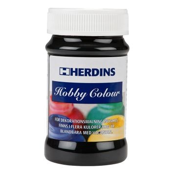 Hobbyfärg Herdins, 100 ml, svart 118
