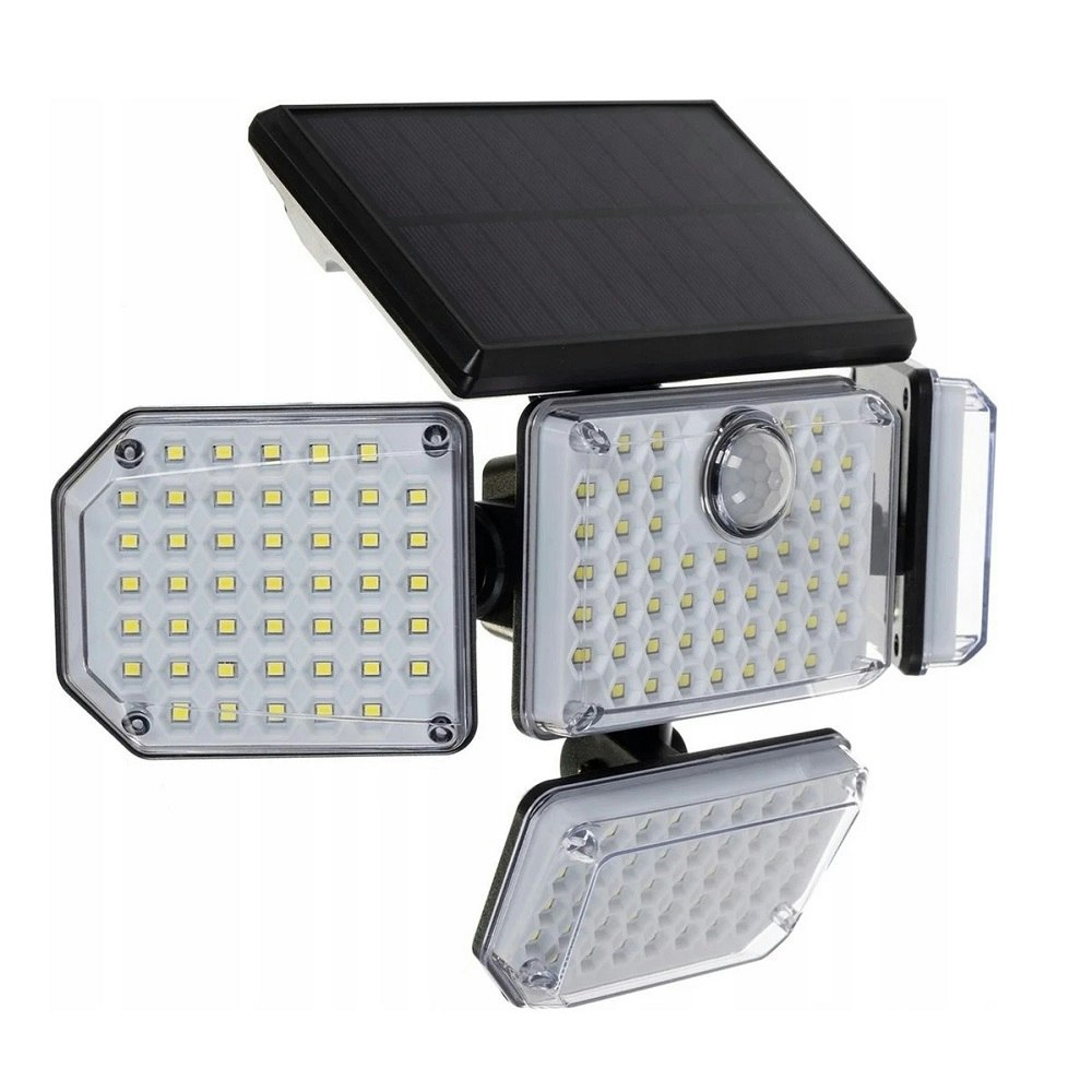 LED-valonheitin liiketunnistimella ja aurinkopaneelilla 181 LED -  Suojakauppa.fi