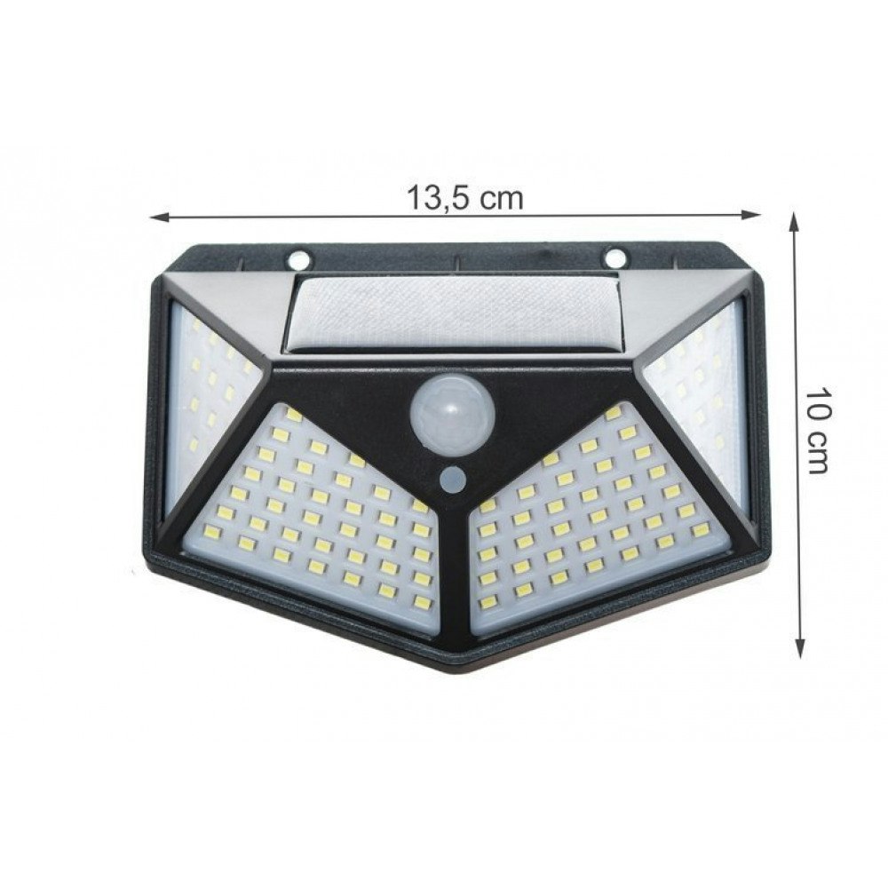 Aurinkokennovalaisin Seinä 100 LED