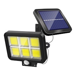 Liiketunnistimella ja aurinkopaneelilla varustettu LED-valonheitin