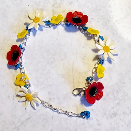 Blomarmband - med sommarblommor