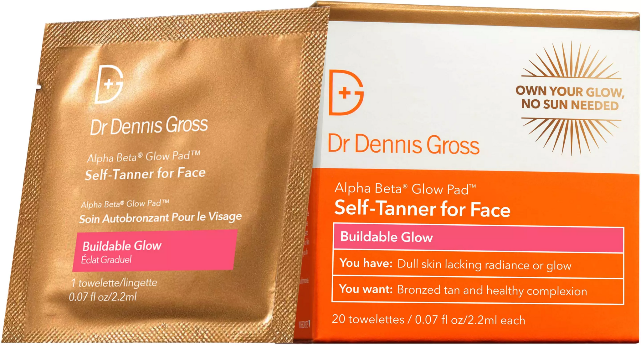 Alpha Beta Glow face tan servietter 20stk
