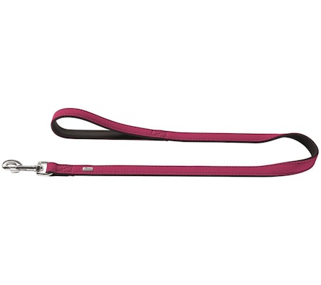 Hunter Leash Softie 20mm/100cm rasberry/sort nickel