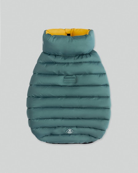 Hugo & Hudson Green and Yellow vendbar boble jakke str. XS30