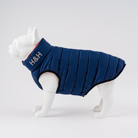 Hugo & Hudson Orange and Navy vendbar boble jakke str. XS25