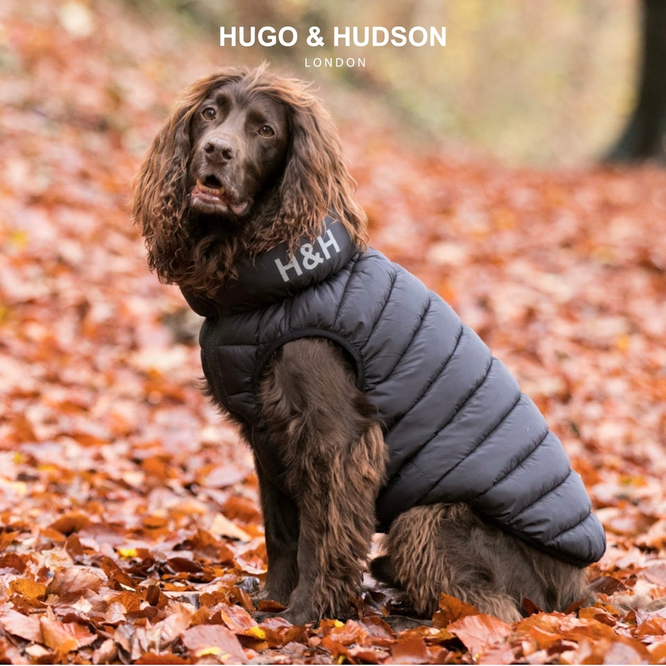 Hugo & Hudson Black and Grey vendbar boble jakke str. XS30