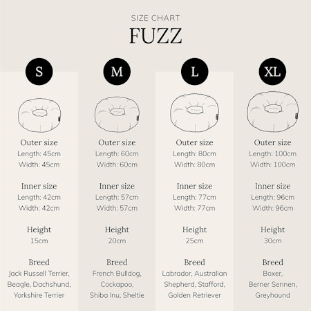 Hundeseng FUZZ S Light Grey 45x45x15cm. District 70
