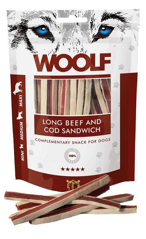 Woolf Long Beef And Cod Sandwich 100G (1036)