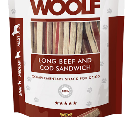 Woolf Long Beef And Cod Sandwich 100G (1036)