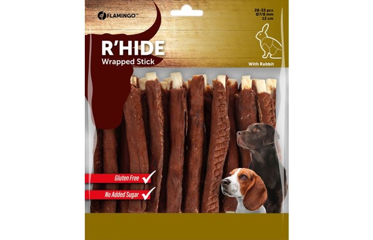 Hundesnack R'Hide kanin 350gr, 12cm 7/8mm (28-32stk)