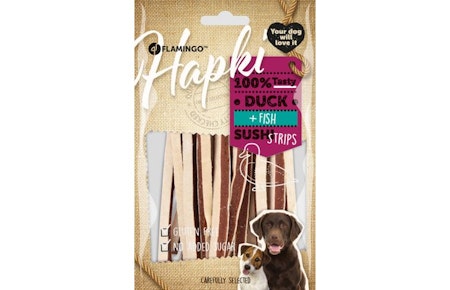Hundesnack Hapki And og Fisk sushi strips 85gr