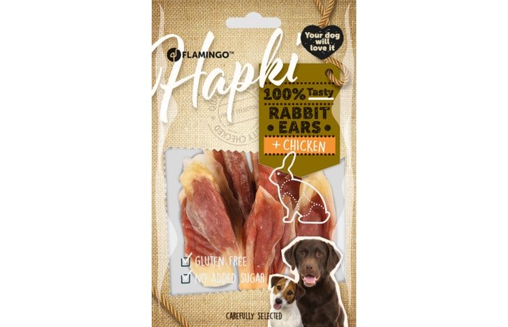 Hundesnack Hapki kaninøre med kylling 85gr