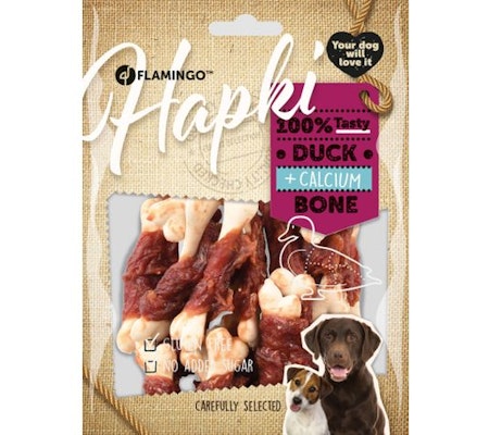 Hundesnack Hapki Calsium ben med and 170gr