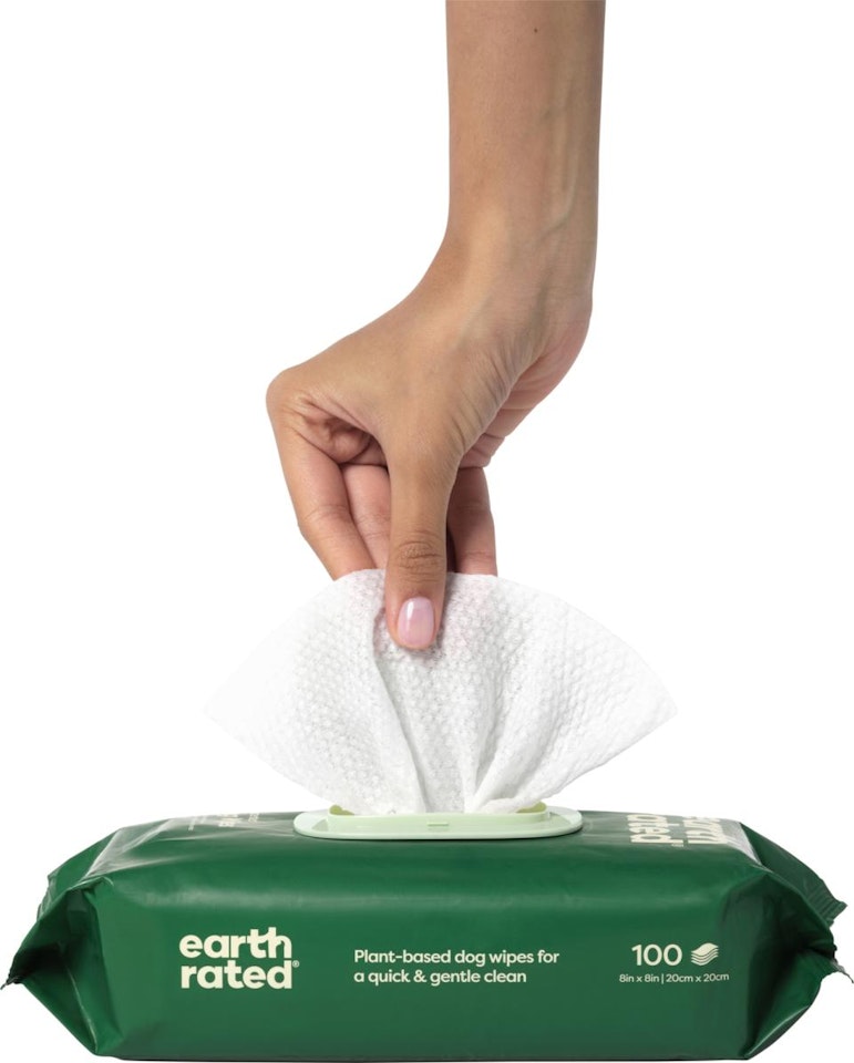 Earth Rated 100 Wipes, Unscented, 20X20 Cm