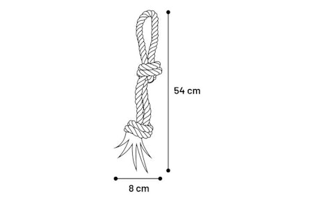 Hundeleke tyggeknute og draleke "Jim" 2 knuter 50cm