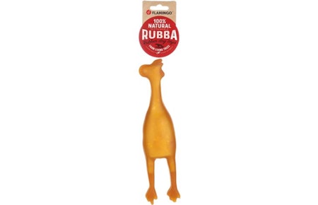 HUNDELEKE RUBBA KYLLING BRUN. 27cm L x 6.3cm W x 5.3cm H