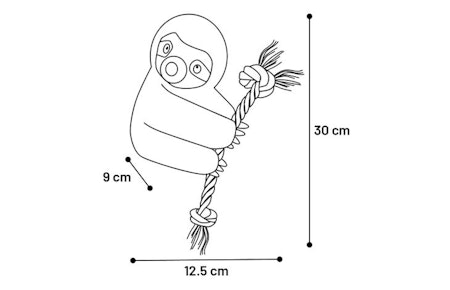 Hundeleke Hangta Sloth med tau. Antikk rosa