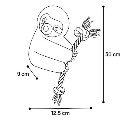 Hundeleke Hangta Sloth med tau. Antikk rosa