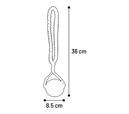 Hundeleke Strekta ball rød med sort strikk. 36cm L x 8.5cm W x 7cm H