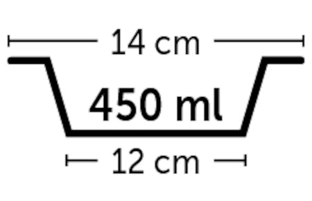 Matskål Kena 14cm sort/sølv. 450ml