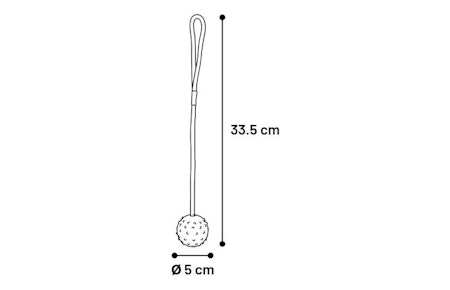 HUNDELEKE GUMMIBALL MED BJELLE OG TAU
