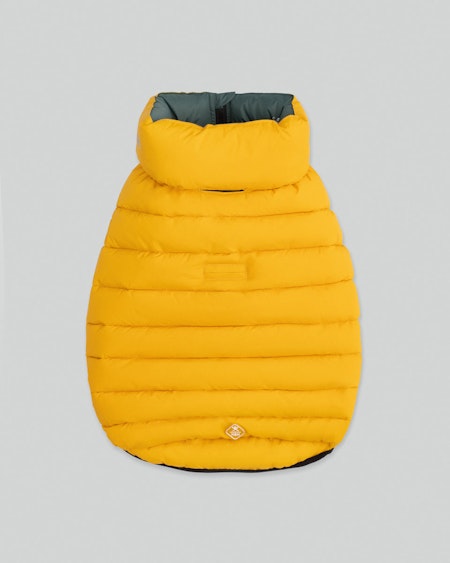Hugo & Hudson Green and Yellow vendbar boble jakke str. M40