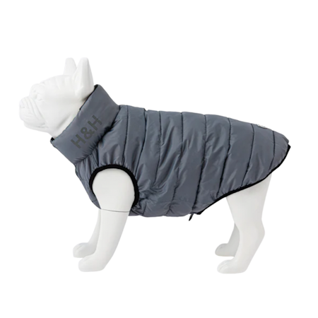 Hugo & Hudson Black and Grey vendbar boble jakke str. XS25