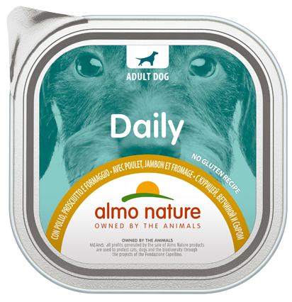Daily Dogs med kylling, skinke og ost 300gr, Almo Nature
