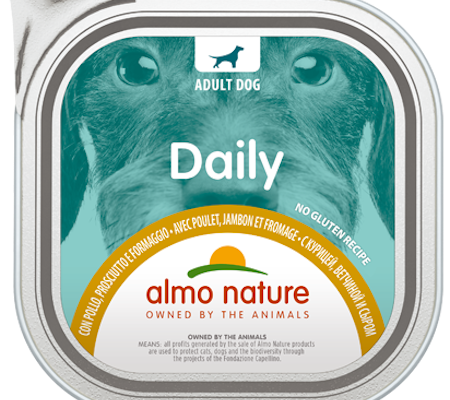 Daily Dogs med kylling, skinke og ost 300gr, Almo Nature