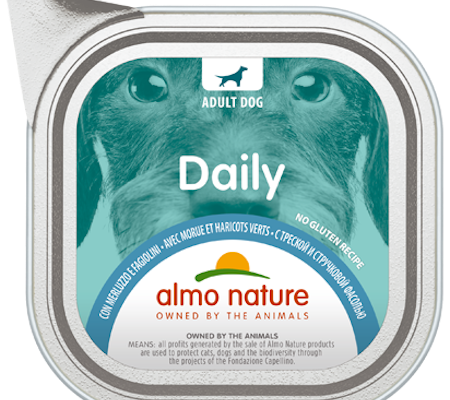 Daily Dogs med torsk og grønne bønner 300gr, Almo Nature